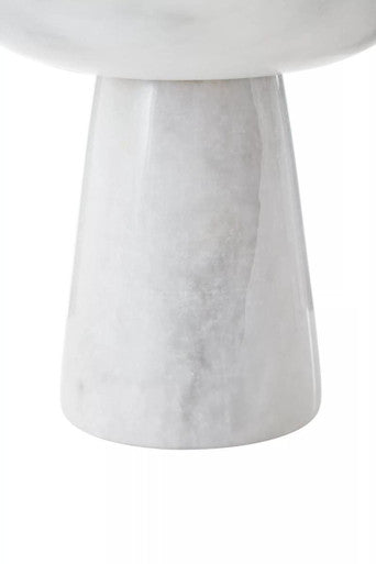 Salmo Large White Marble Pedestal Bowl