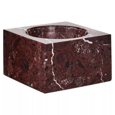 Square brown marble sink on a white background