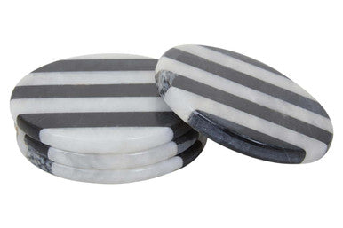 Soma Set of Four Round Striped Coasters