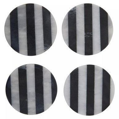 Soma Set of Four Round Striped Coasters