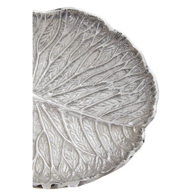 Salma Small Silver Finish Lotus Leaf Plate.