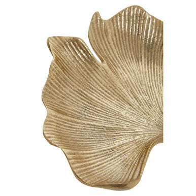 Prato Small Antique Gold Finish Ginkgo Dish