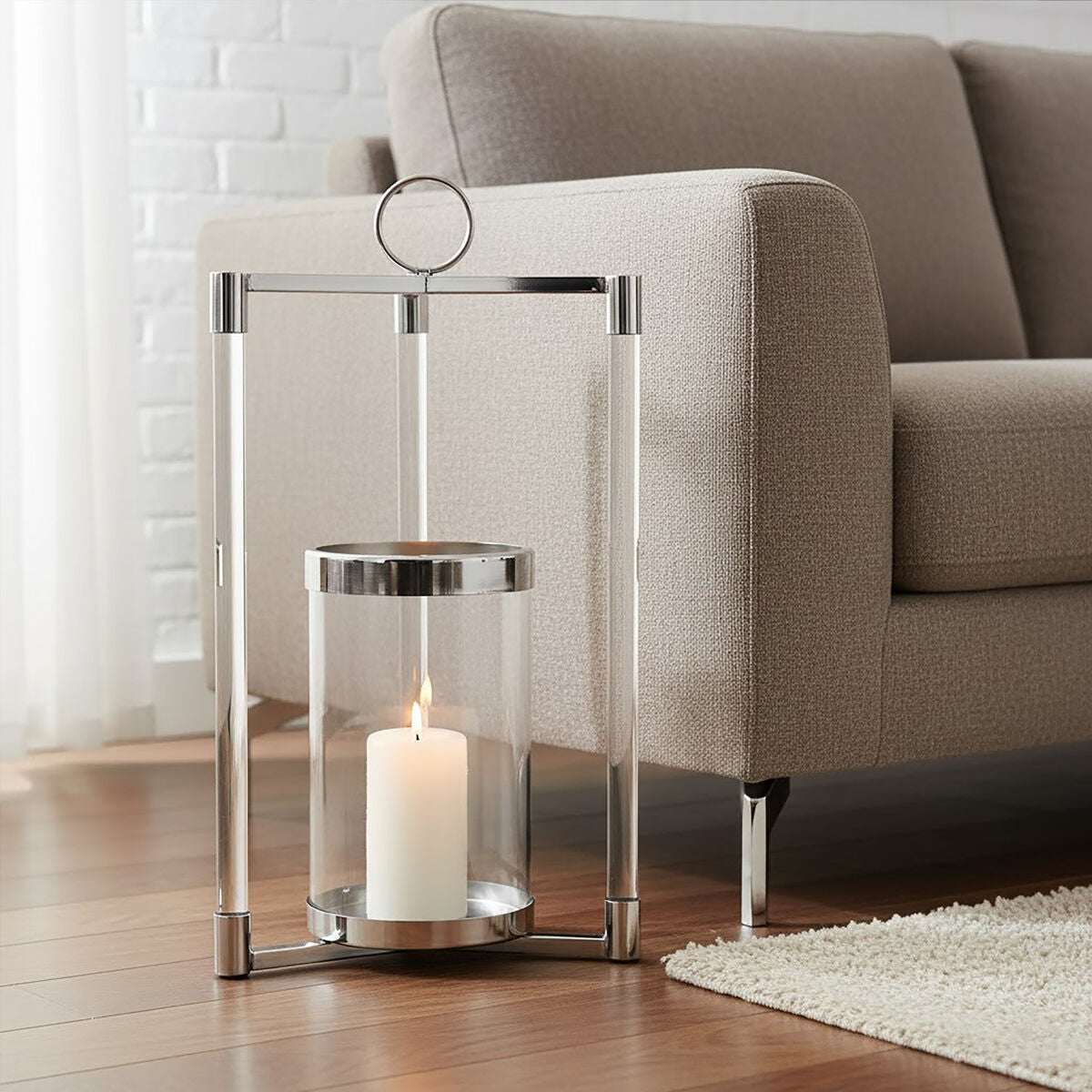 Franklin Small Silver Finish Lantern - Image 2