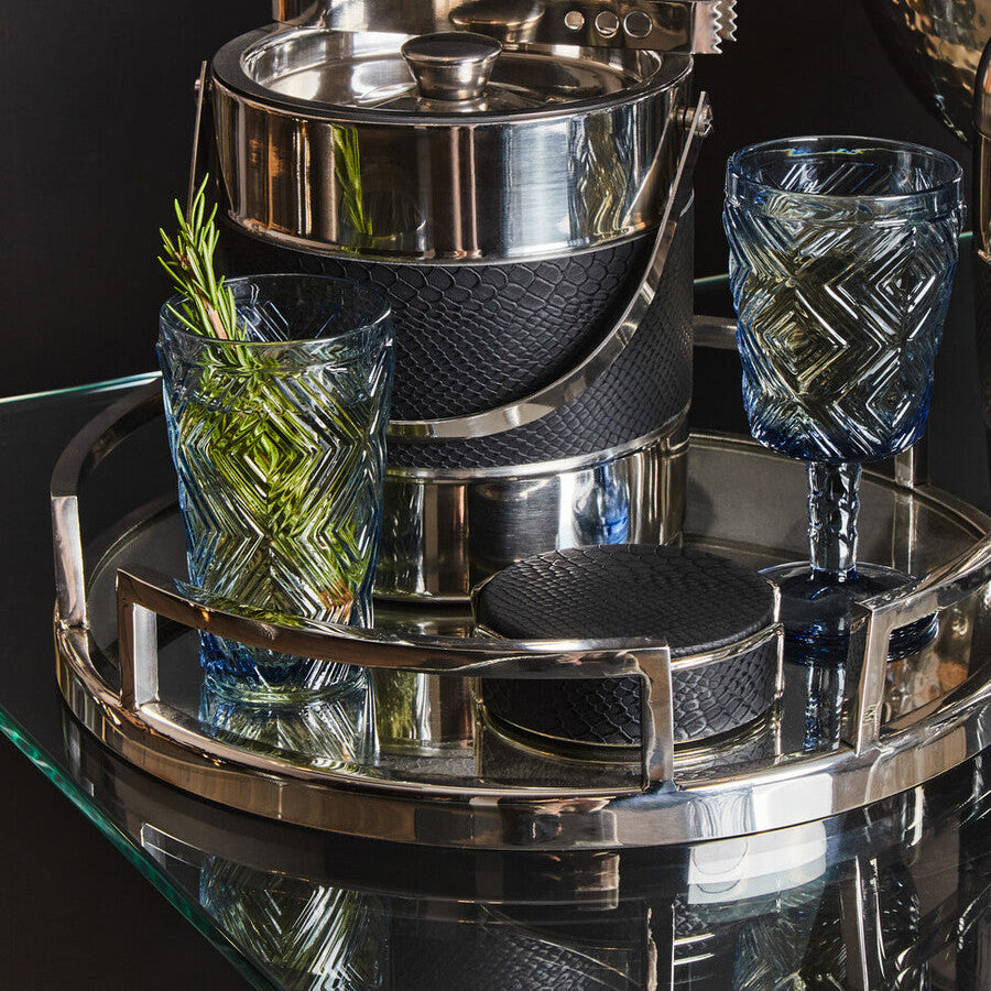 Cruzar Silver Finish Mirrored Tray - Image 2