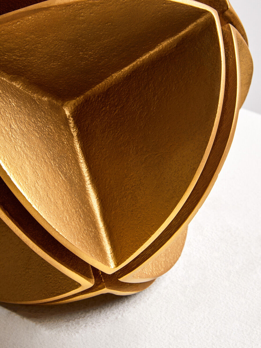 Prato Brass Finish Segmented Spherical Sculpture