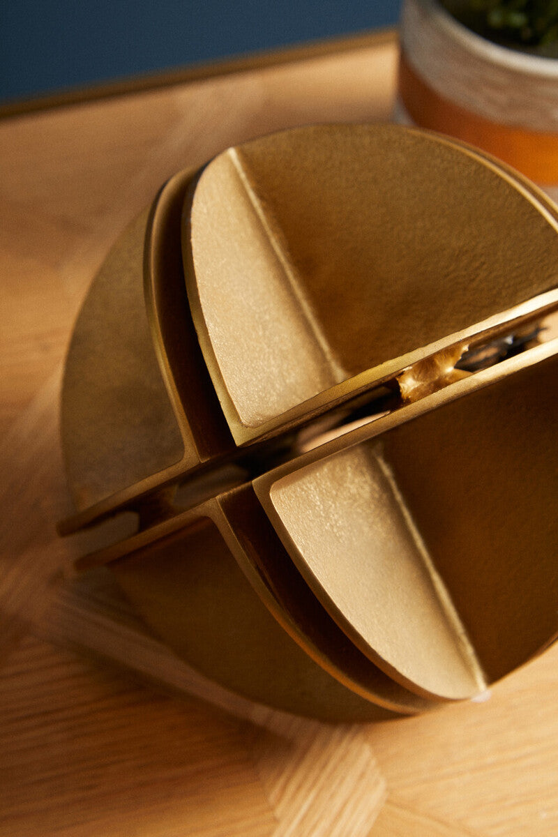 Prato Brass Finish Segmented Spherical Sculpture - Image 4