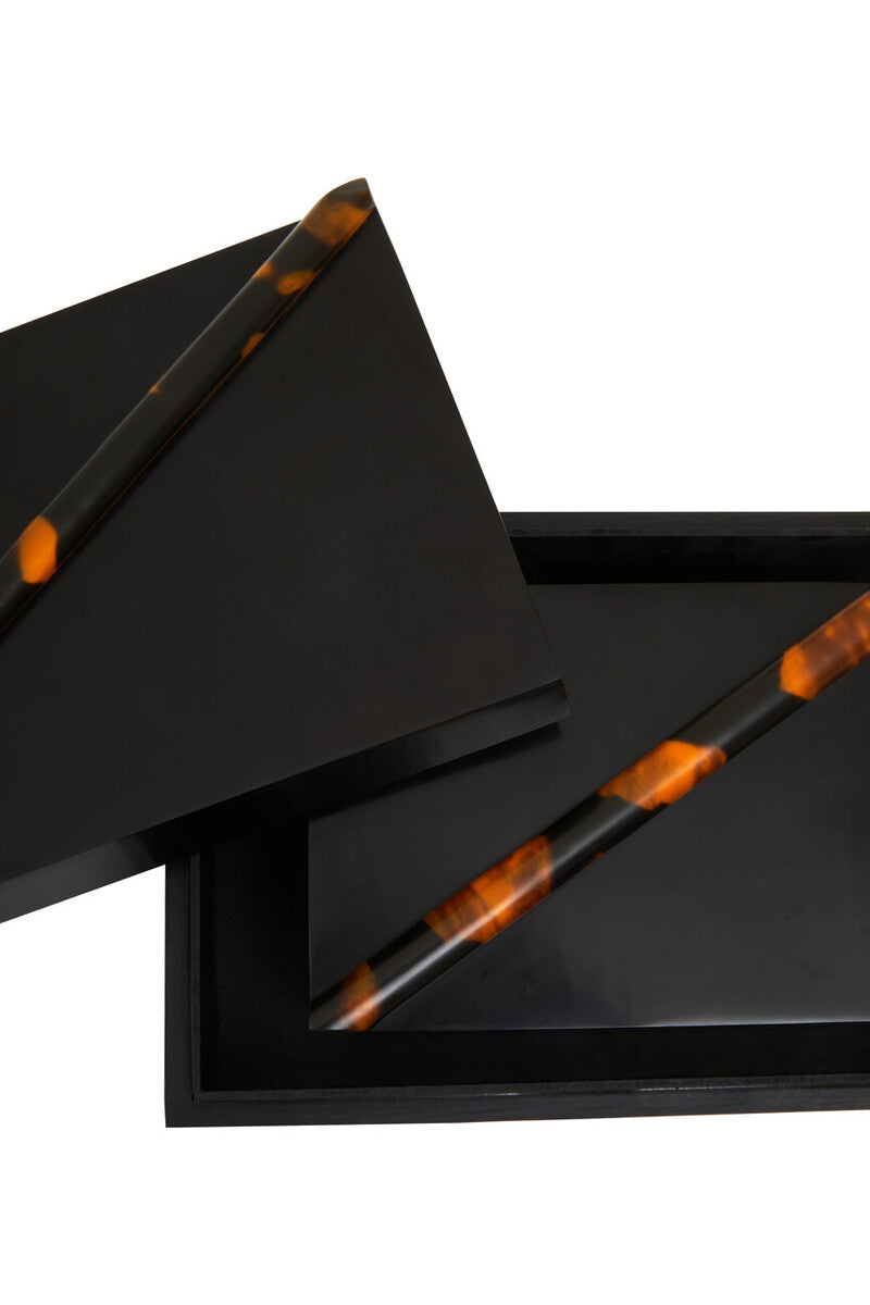 Roma Set Of Two Tortoise Shell Trinket Boxes