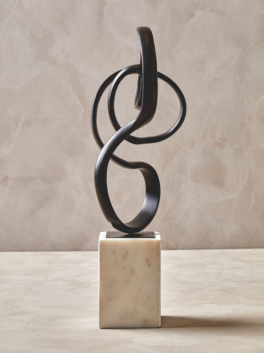 Mirano Black Finish Aluminium Knot Sculpture