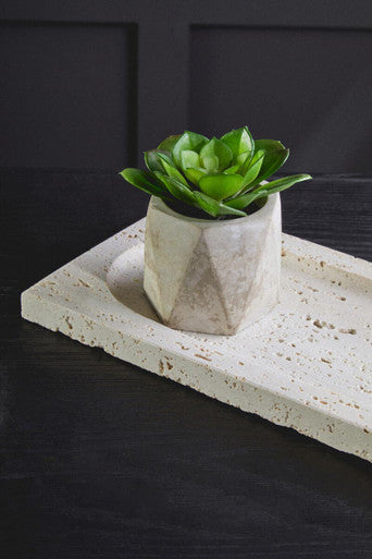 Tibor Travertine Rectangular Decorative Tray
