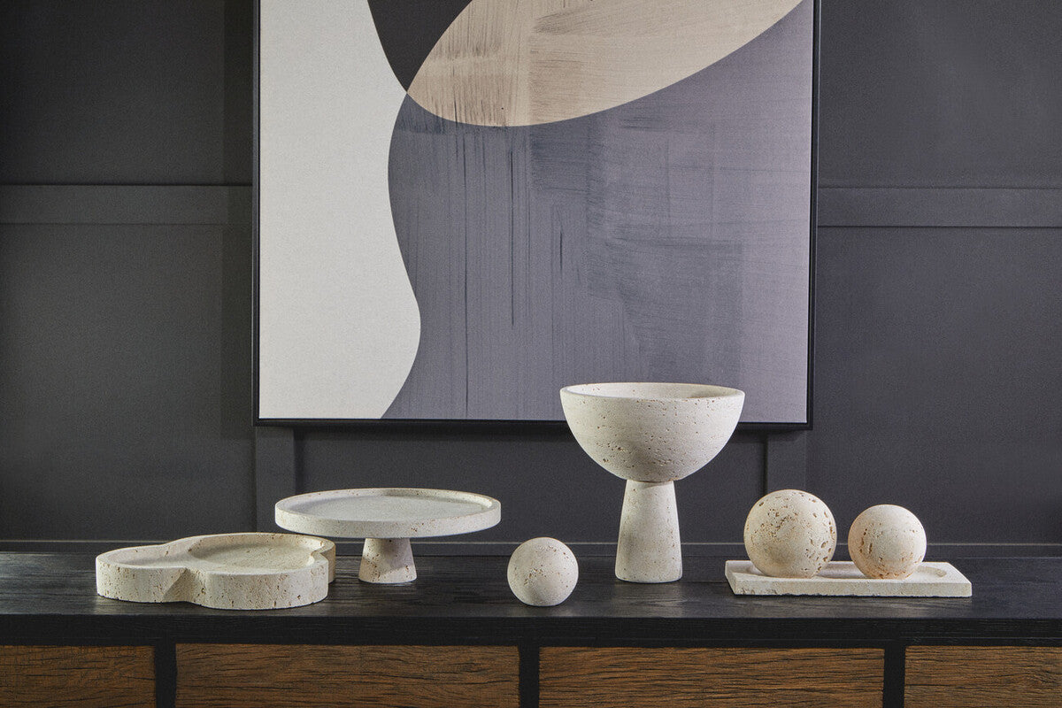 Tibor Travertine Irregular Tray