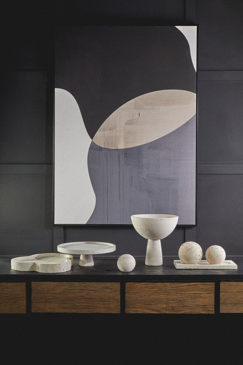 Tibor Travertine Irregular Tray