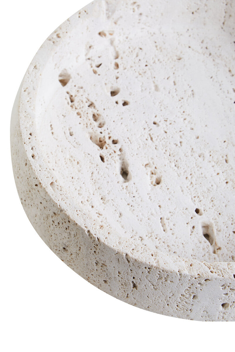 Tibor Travertine Bowl with Raised Edges