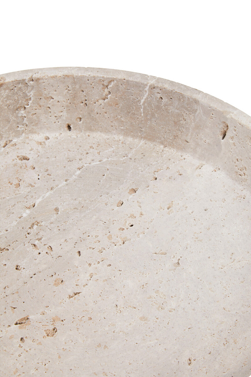 Tibor Travertine Bowl with Raised Edges