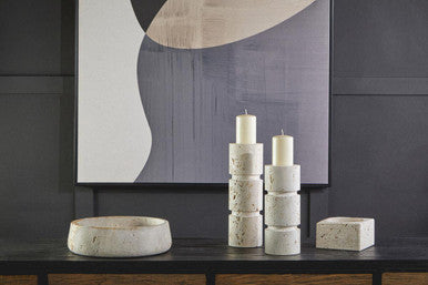 Tibor Travertine Small Candle Holder