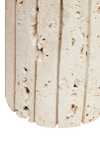Tibor Travertine Ribbed Vase