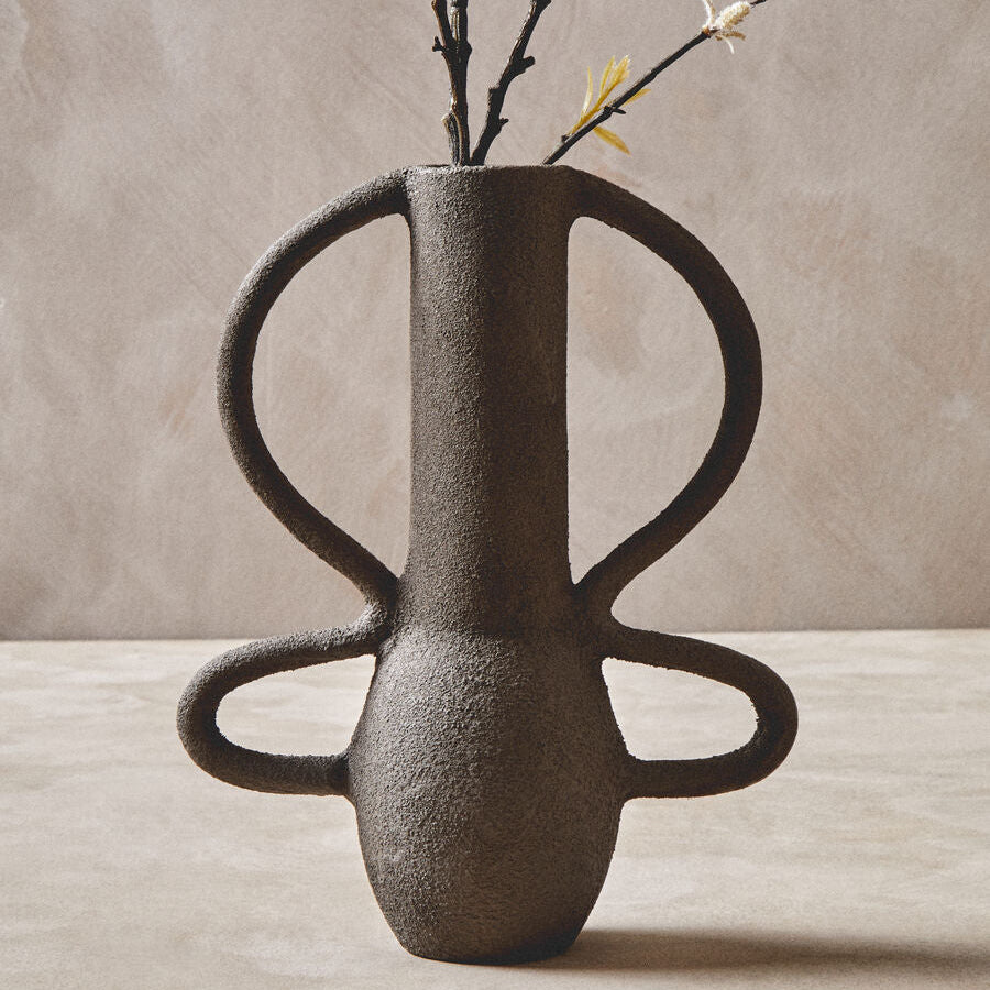 Deriva Small Textured Grey Vase