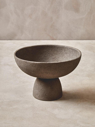 Deriva Small Textured Grey Pedestal Bowl