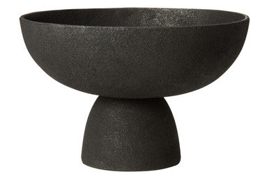 Black stone bowl on a white background