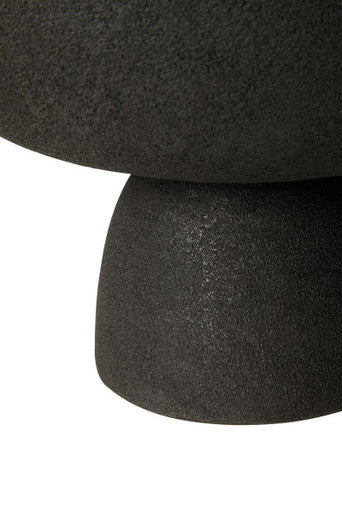 Deriva Large Textured Black Pedestal Bowl