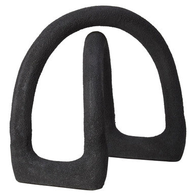 Deriva Textured Black Sculpture