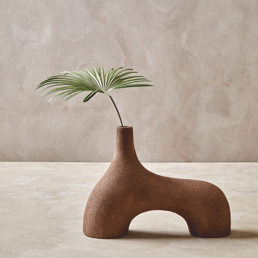 Dunas Small Textured Beige Abstract Vase