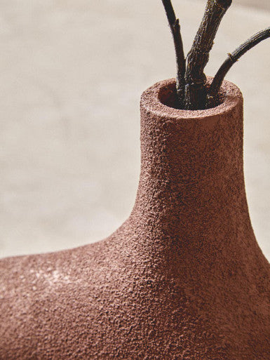 Dunas Small Textured Beige Abstract Vase
