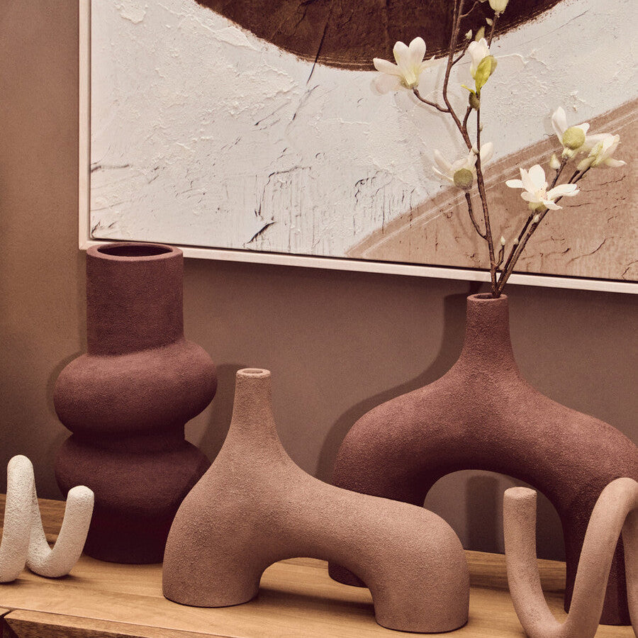 Dunas Small Textured Beige Abstract Vase - Image 3