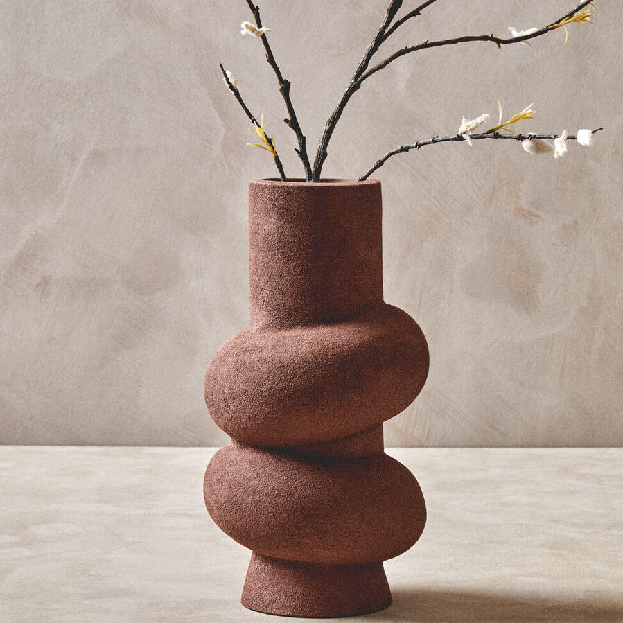 Dunas Large Textured Red Bubble Vase