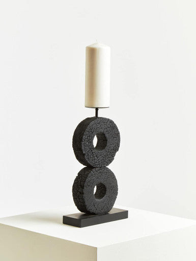 Fidel Large Charred Black Mango Wood Log Candle Holder - Image 7