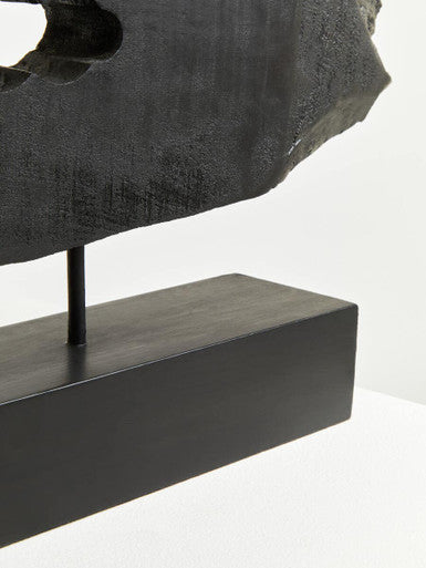 Fidel Rustic Black Horizontal Mango Wood Slice Sculpture