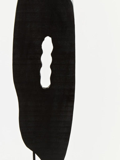 Fidel Rustic Black Vertical Mango Wood Slice Sculpture