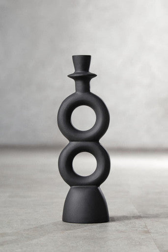 Hapax Large Black Candle Holder