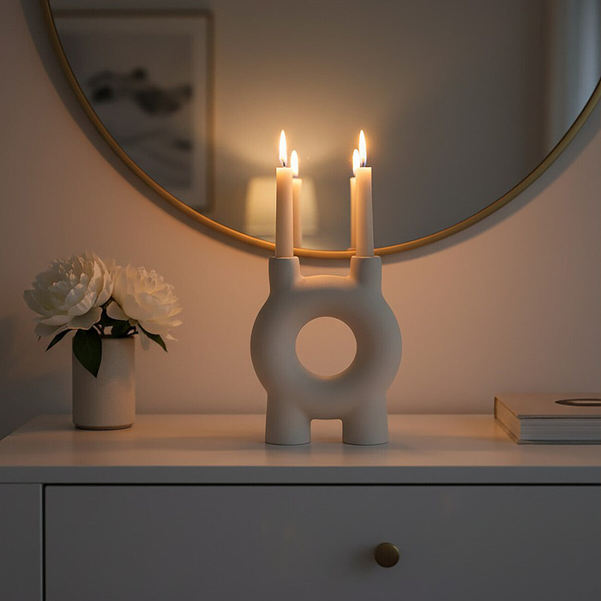 Hapax Small Cream Candle Holder - Image 2