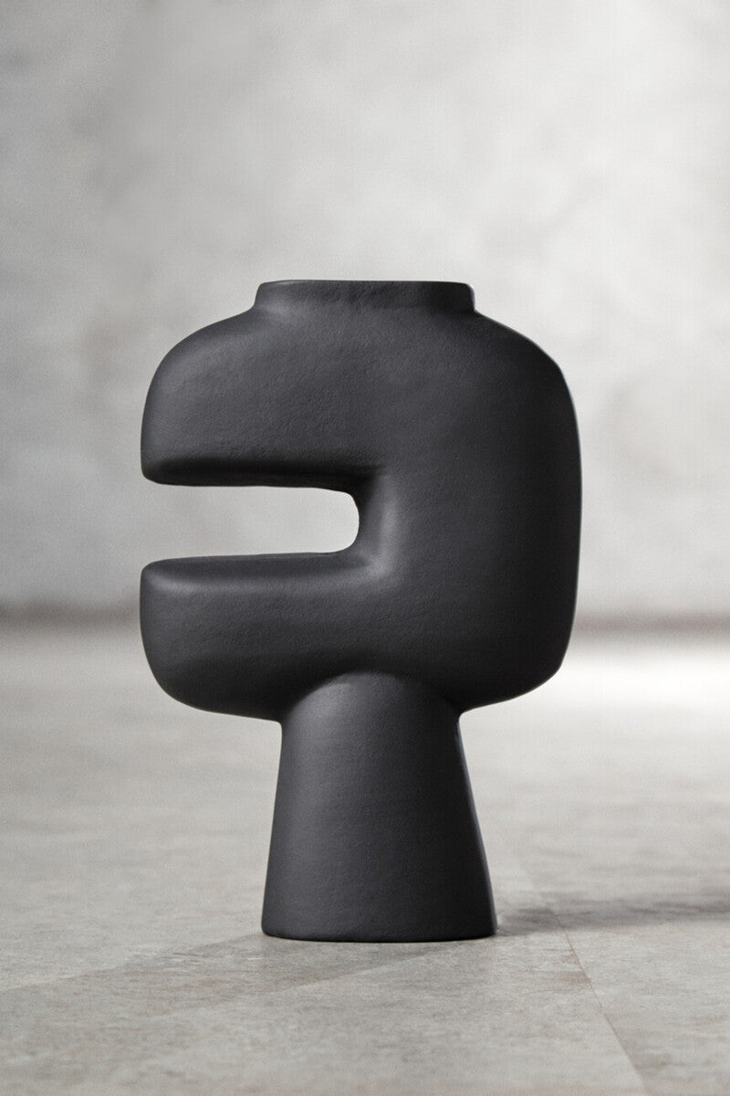 Hapax Abstract Small Black Vase