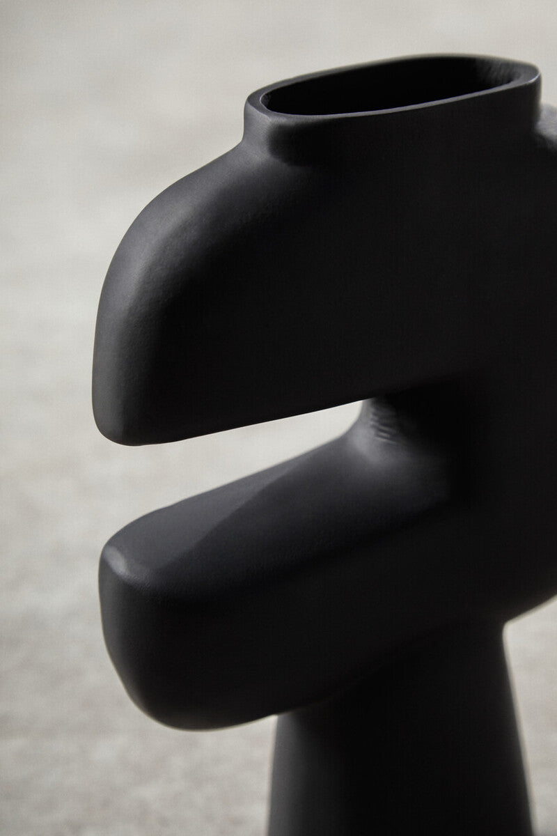 Hapax Abstract Small Black Vase