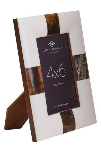 Decio 4In X 6In Cream And Brown Finish Photo Frame