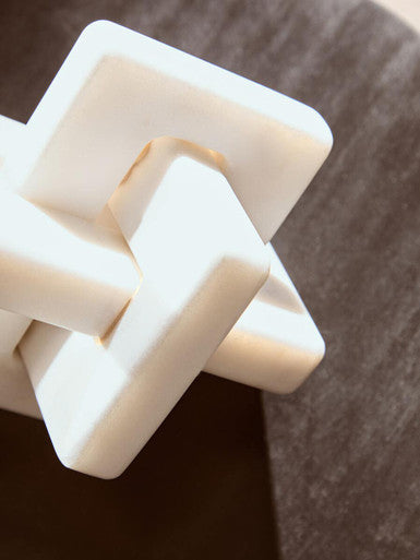 Nason White Marble Knot Sculpture