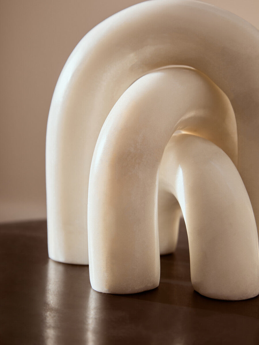 Nason White Marble Arch Decor Sculpture - Image 5