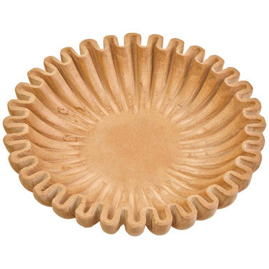 Savio Small Ochre Fluted Marble Bowl - Image 7