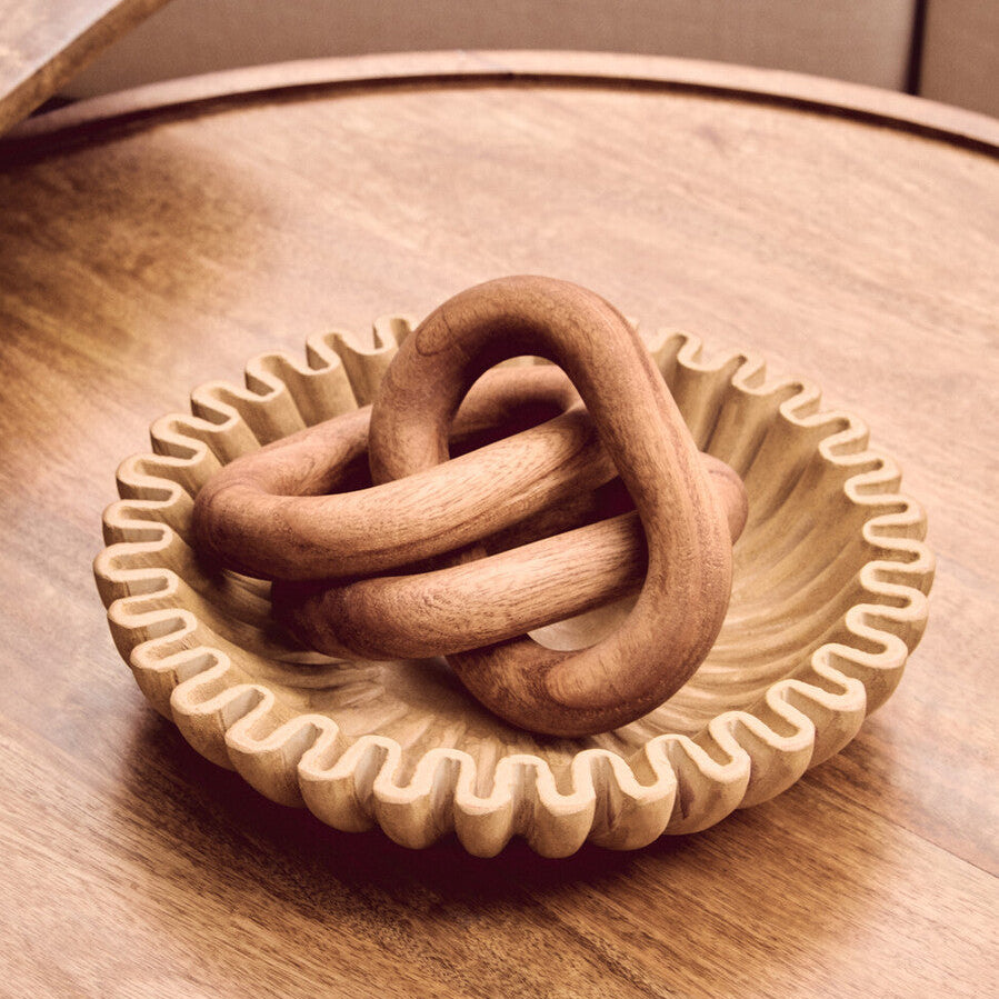 Savio Small Ochre Fluted Marble Bowl - Image 3