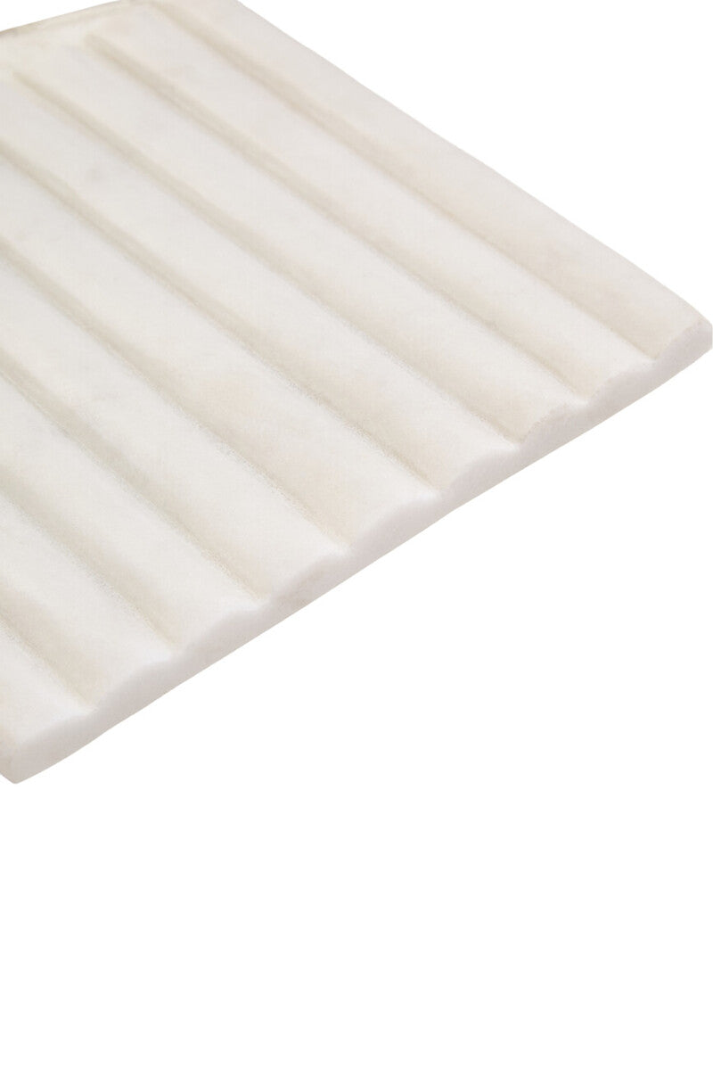 Savio Square White Fluted Marble Box