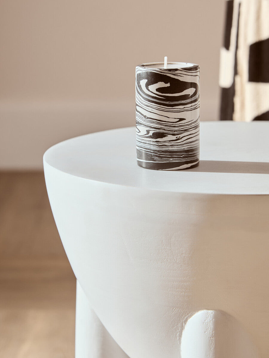 Helsa Black And White Marble Two Way Candle Holder - Image 4