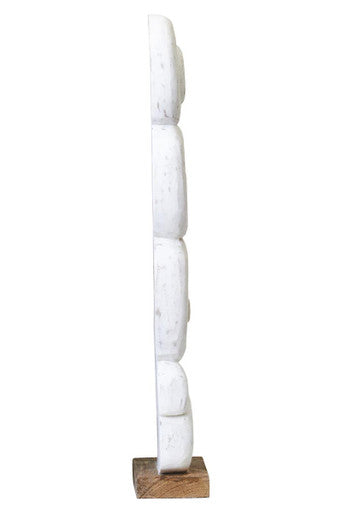 Fidel Rustic White Mango Wood Ring Sculpture - Image 6