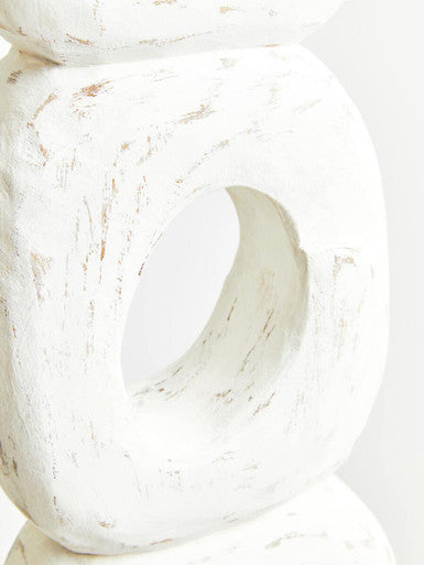 Fidel Rustic White Mango Wood Ring Sculpture - Image 11
