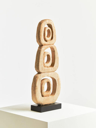 Fidel Natural Mango Wood Ring Sculpture