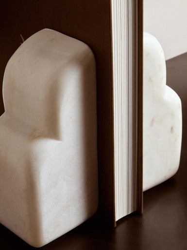 Savio White Marble Set Of Two Bookends