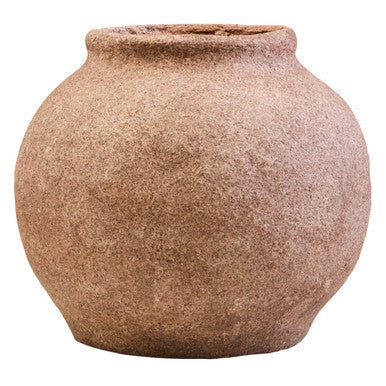 Brown terracotta pot on a white background
