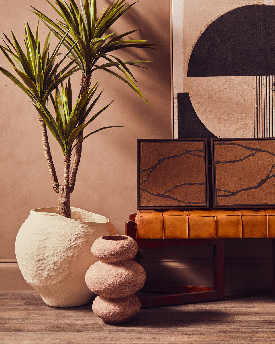 Sanai Cotton Mache And Coco Shell Bubble Vase