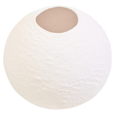 Sanai Cotton Mache Small White Round Vase - Image 7