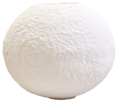 Sanai Cotton Mache Large White Round Vase - Image 2